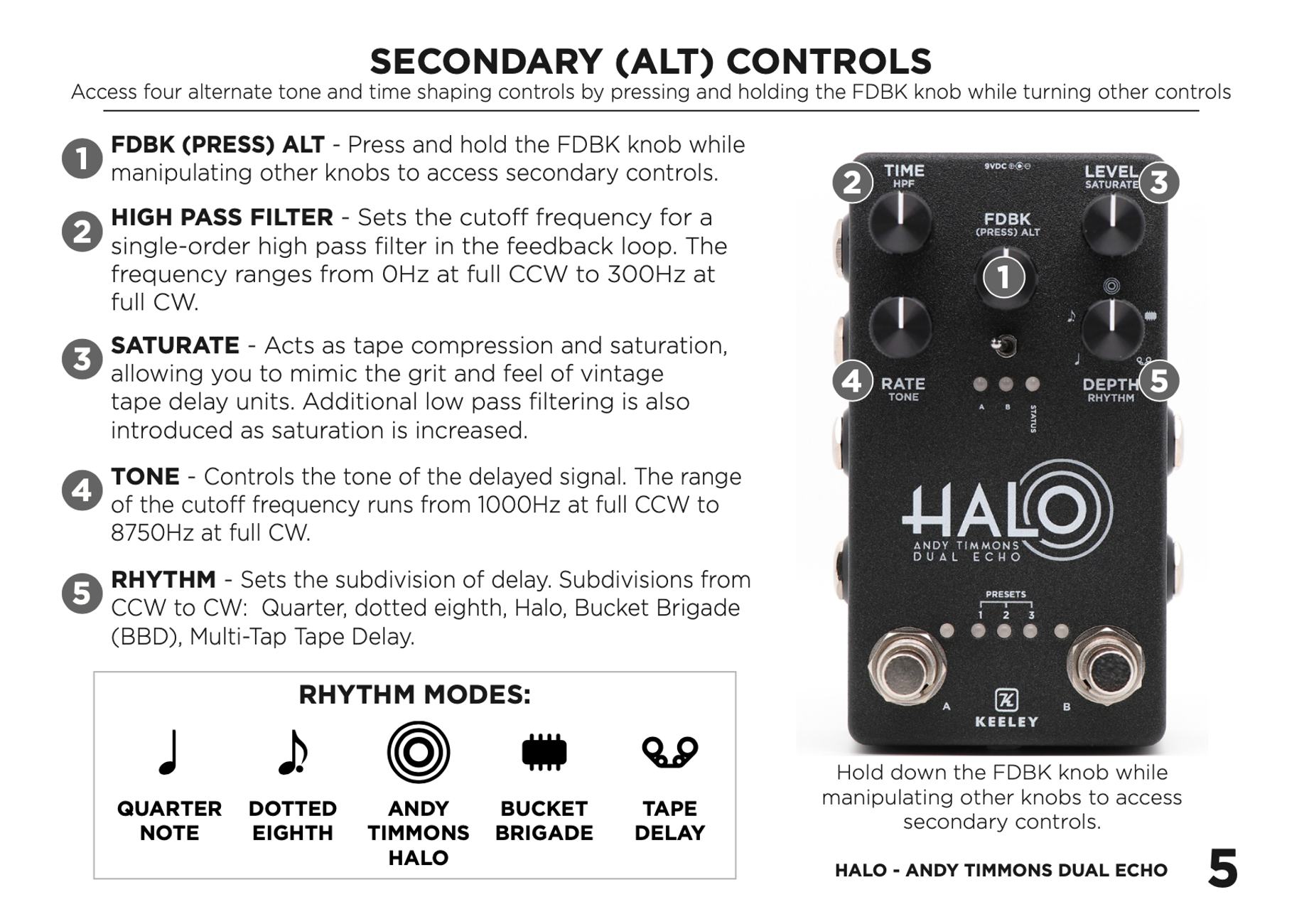 Keeley Halo Andy Timmons Dual Echo Guitar Nine